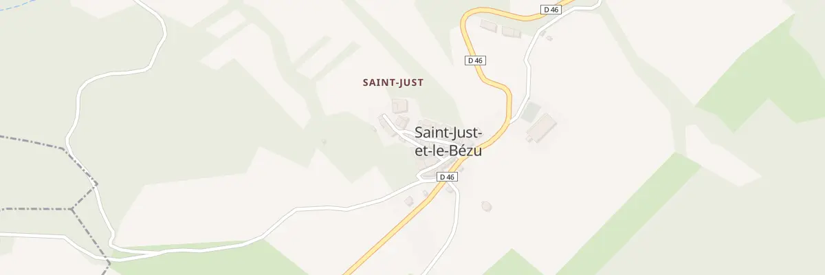 Plan de Saint Just à Saint-Just-et-le-Bézu
