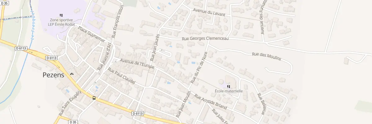 Plan du 3 Rue Georges Clémenceau à Pezens