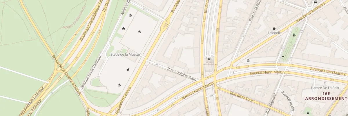 Plan du 12 Rue Adolphe Yvon à Paris 16e Arrondissement