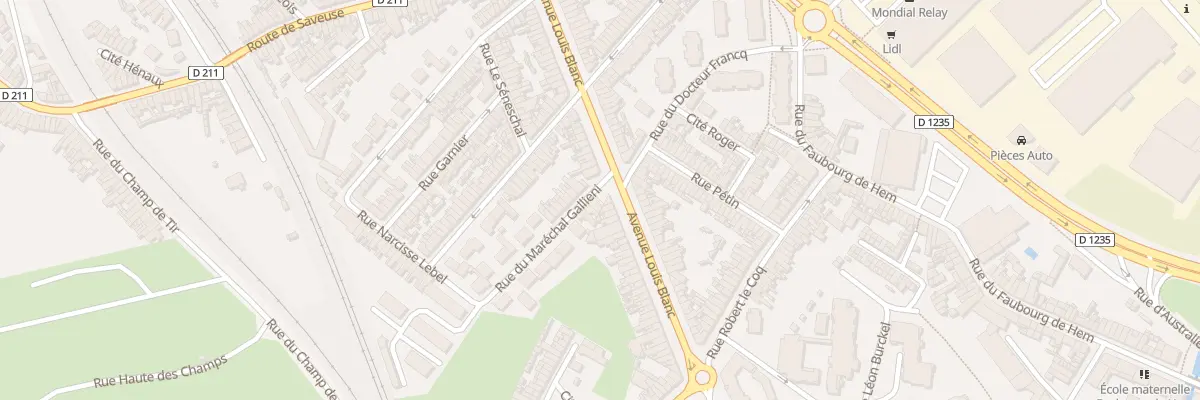 Plan du 1 Rue du Maréchal Gallieni à Amiens