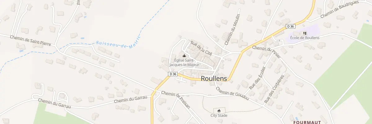 Plan de Pl de l’Eglise à Roullens