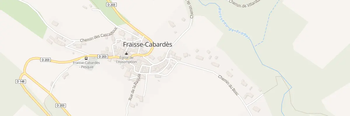 Plan de la Rue de la Bergèrie à Fraisse-Cabardès