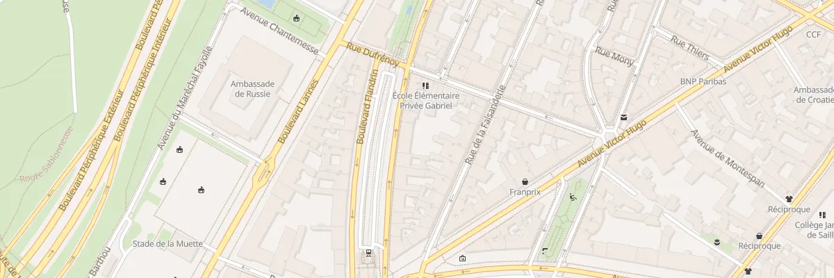 Plan du 16 Bd Flandrin à Paris 16e Arrondissement