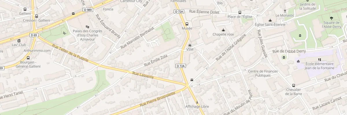 Plan du 3 Rue Emile Zola à Issy-les-Moulineaux