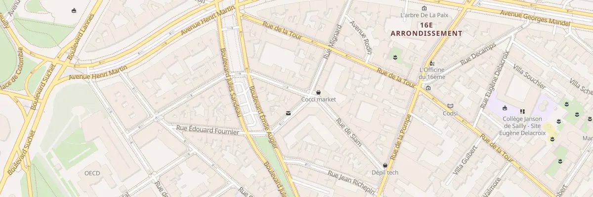 Plan du 2 Rue Edmond About à Paris 16e Arrondissement