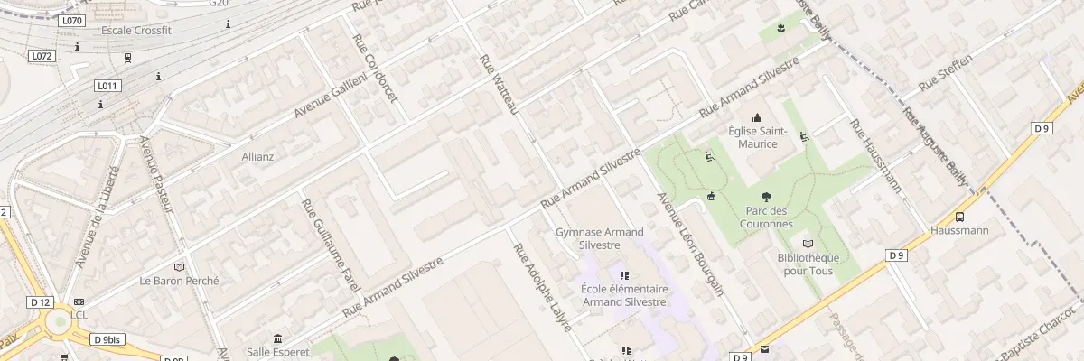 Plan du 1 Rue Watteau à Courbevoie