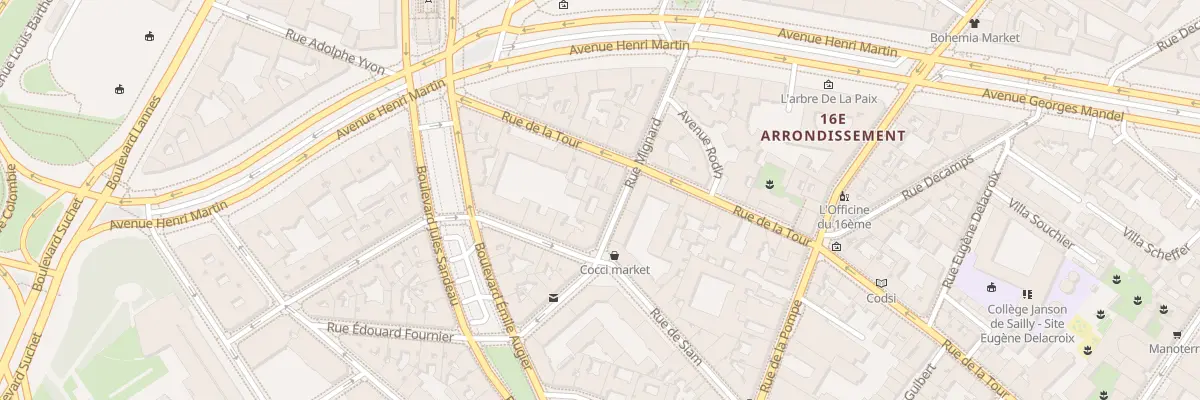 Plan du 6 Rue Mignard à Paris 16e Arrondissement