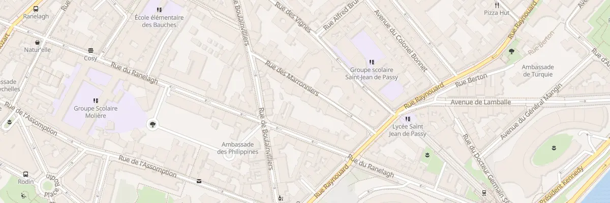 Plan du 15 Rue des Marronniers à Paris 16e Arrondissement
