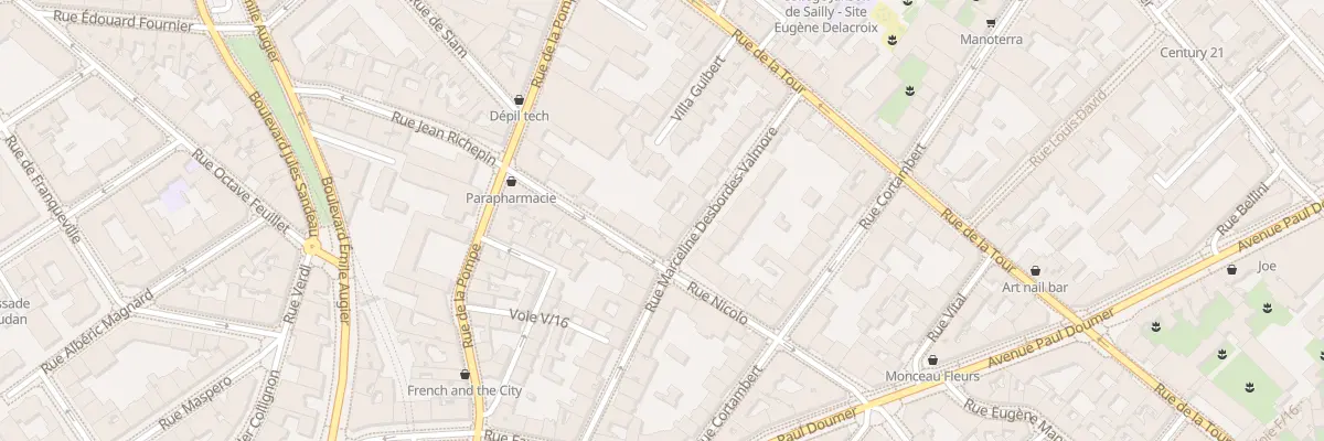 Plan du 26 Rue Marceline Desbordesvalmore à Paris 16e Arrondissement