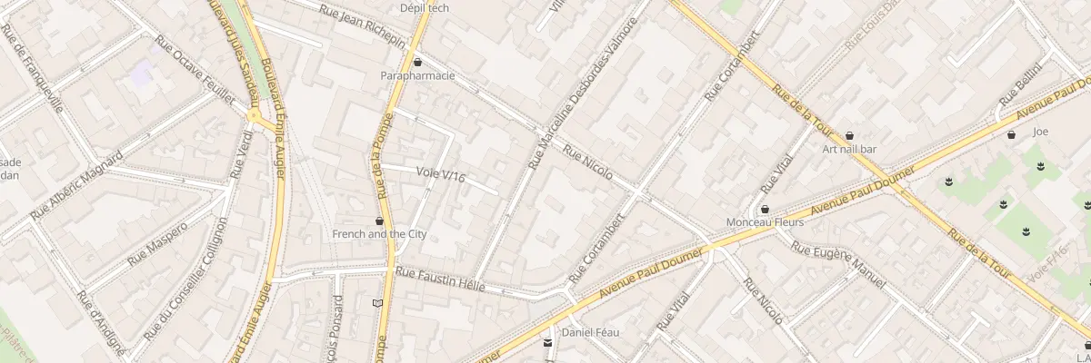 Plan du 21 Rue Marceline Desbordesvalmore à Paris 16e Arrondissement