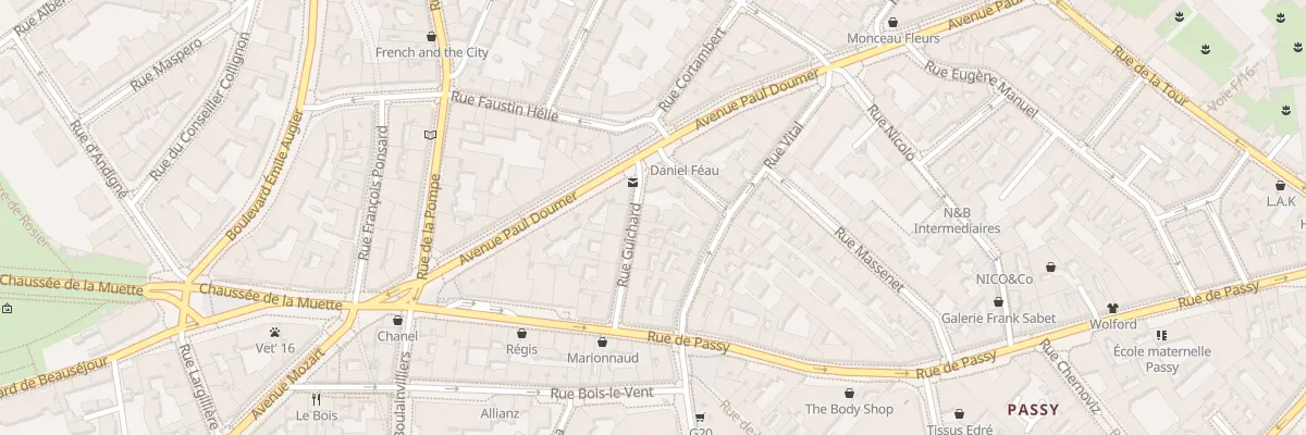 Plan du 12 Rue Guichard à Paris 16e Arrondissement