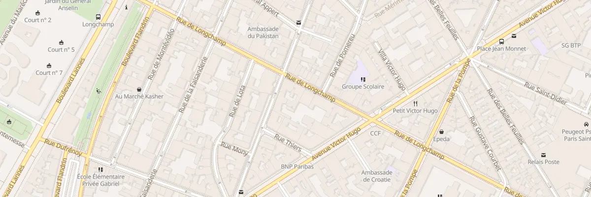 Plan du 127 Rue de Longchamp à Paris 16e Arrondissement