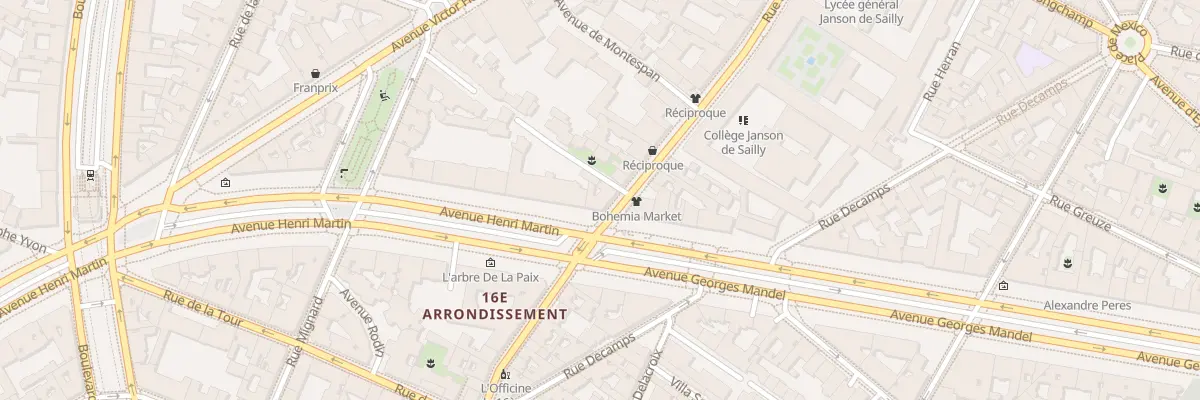 Plan du 77 Rue de la Pompe à Paris 16e Arrondissement