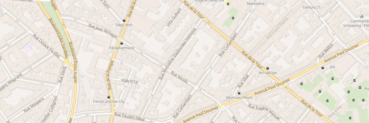 Plan du 11B Rue Marceline Desbordesvalmore à Paris 16e Arrondissement