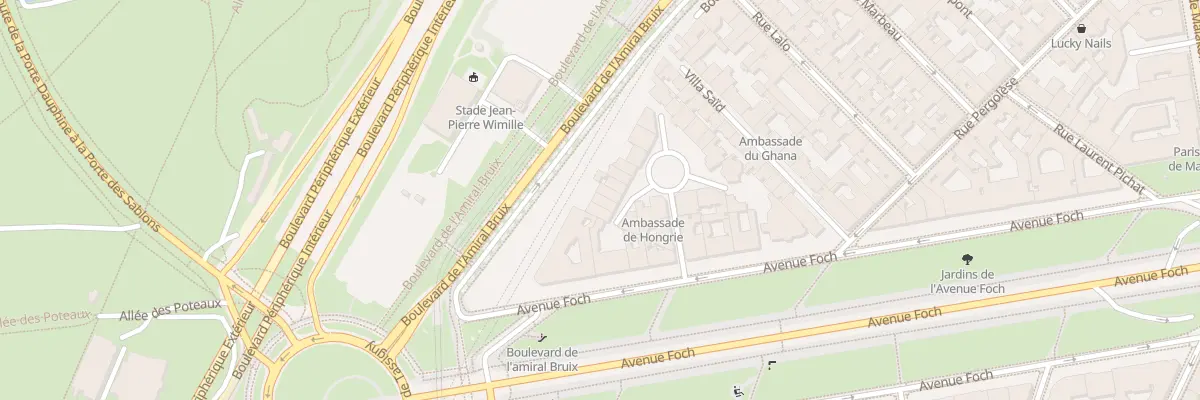 Plan du 11 Sq de l’Avenue Foch à Paris 16e Arrondissement