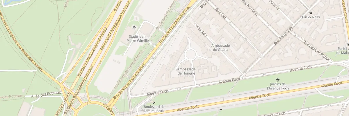 Plan du 15 Sq de l’Avenue Foch à Paris 16e Arrondissement