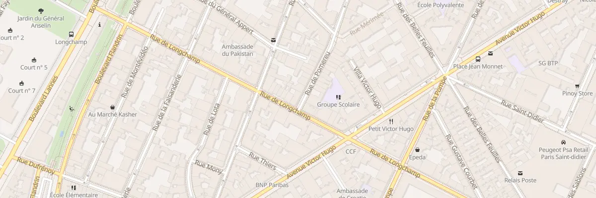 Plan du 1B Rue de Pomereu à Paris 16e Arrondissement