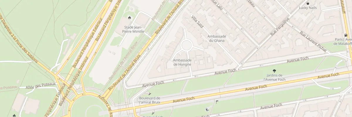 Plan du 7 Sq de l’Avenue Foch à Paris 16e Arrondissement