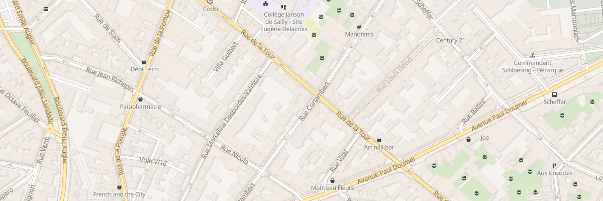 Plan du 36 Rue Cortambert à Paris 16e Arrondissement