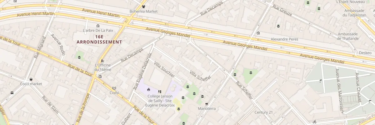 Plan du 18 Vla Scheffer à Paris 16e Arrondissement