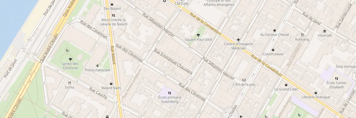 Plan du 11 Rue Emmanuel Chauvière à Paris 15e Arrondissement