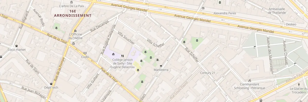 Plan du 7 Vla Scheffer à Paris 16e Arrondissement
