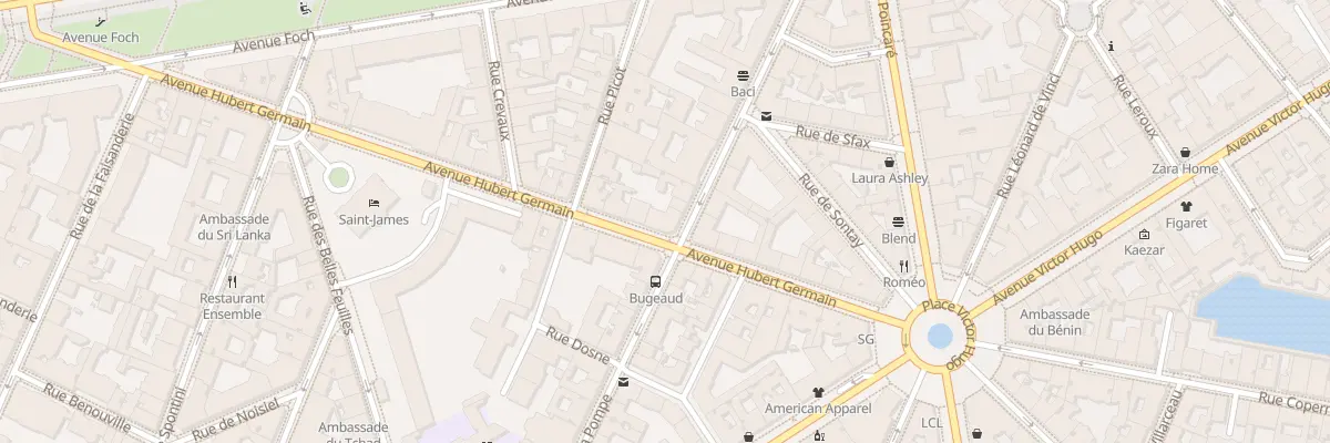 Plan du 18 Av Hubert Germain à Paris 16e Arrondissement
