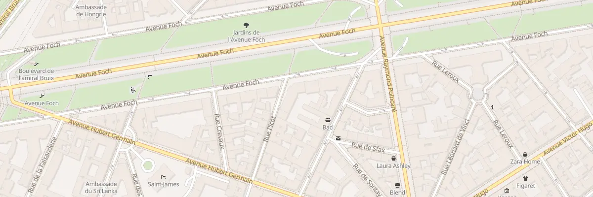 Plan du 16 Rue Picot à Paris 16e Arrondissement
