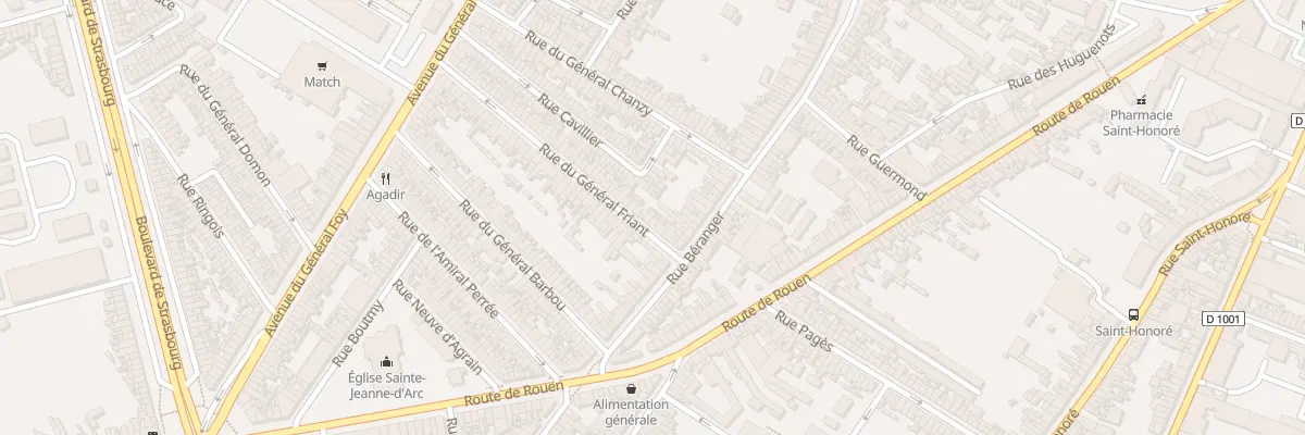 Plan du 12 Rue du Général Friant à Amiens