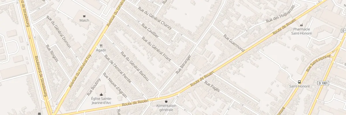 Plan du 10 Rue du Général Friant à Amiens