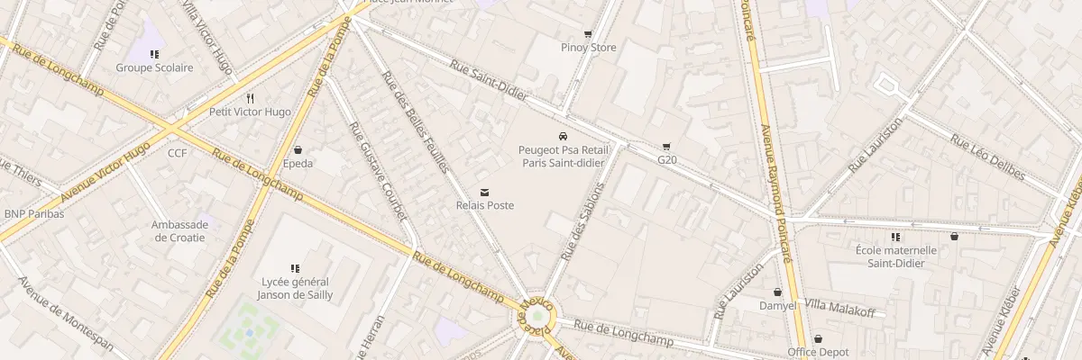 Plan du 14 Rue des Sablons à Paris 16e Arrondissement