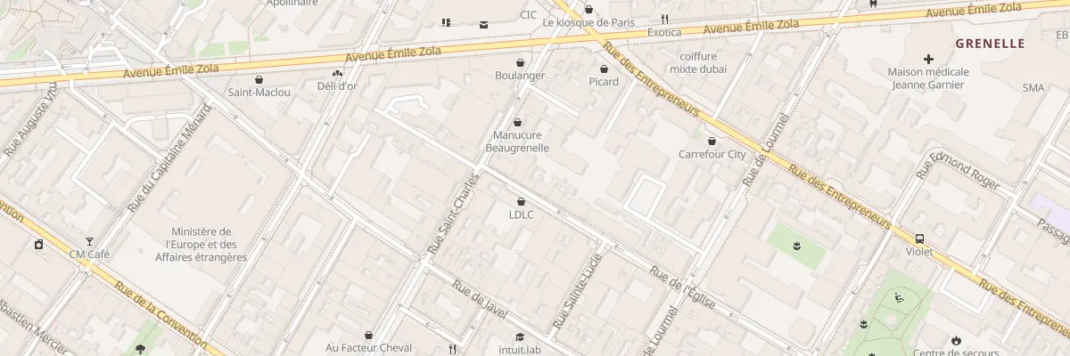 Plan du 7 Rue de l’Église à Paris 15e Arrondissement