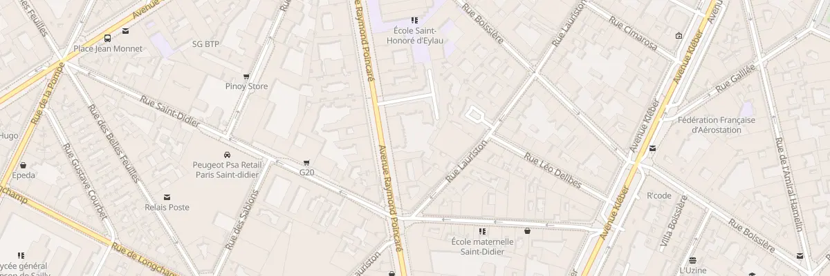 Plan du 54 Av Raymond Poincaré à Paris 16e Arrondissement