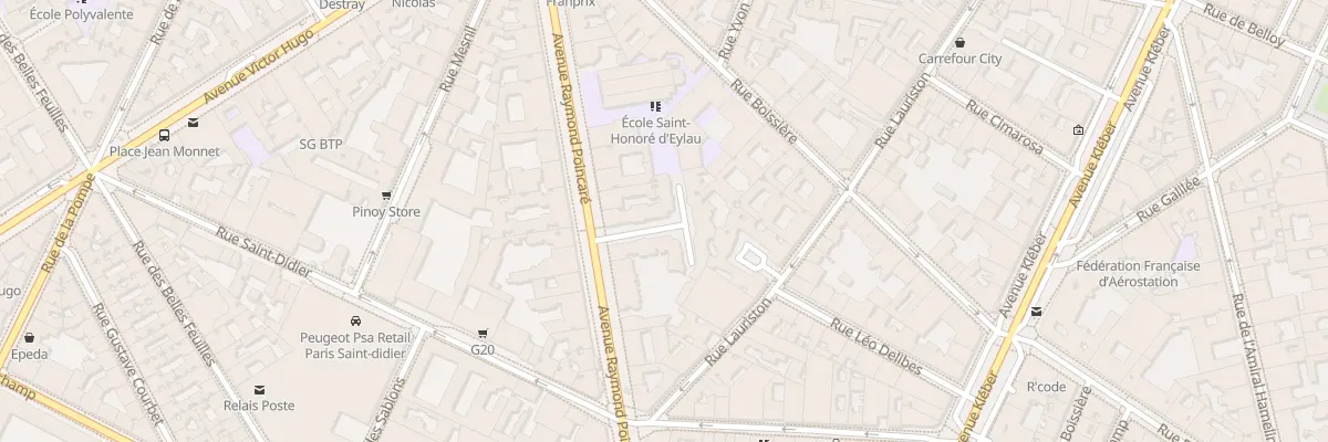 Plan du 8 Av Saint-Honoré d’Eylau à Paris 16e Arrondissement