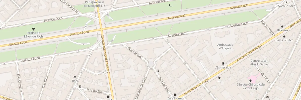 Plan du 33 Av Foch à Paris 16e Arrondissement