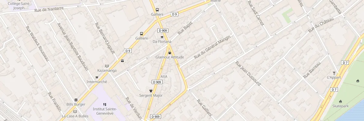 Plan du 1 Rue du Général Mangin à Asnières-sur-Seine