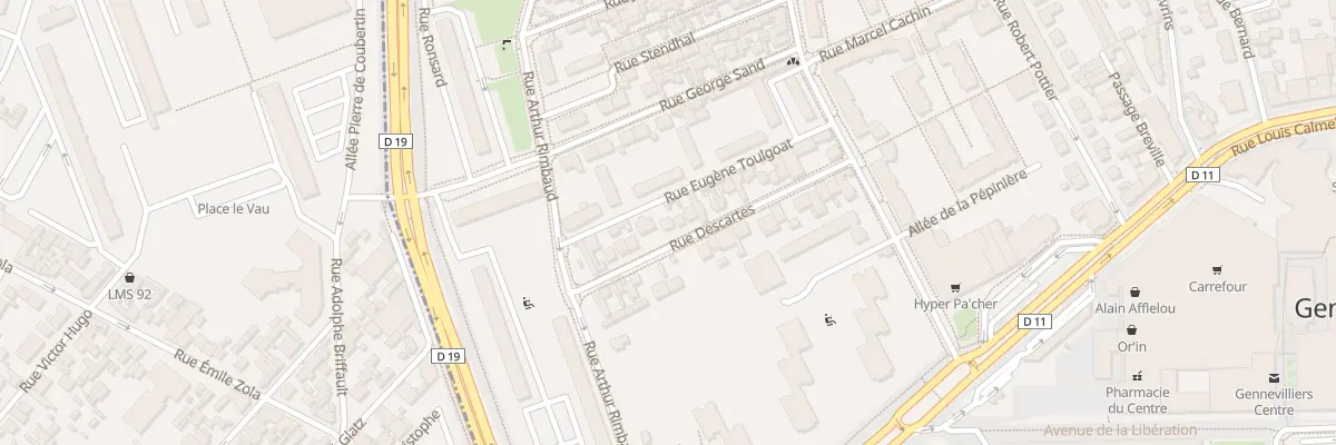 Plan du 30 Rue Descartes à Gennevilliers