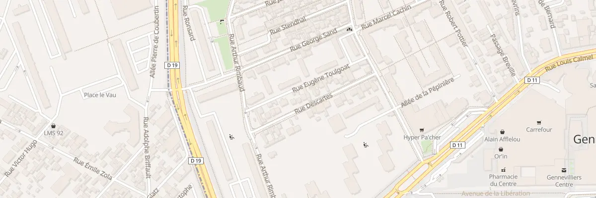 Plan du 28 Rue Descartes à Gennevilliers