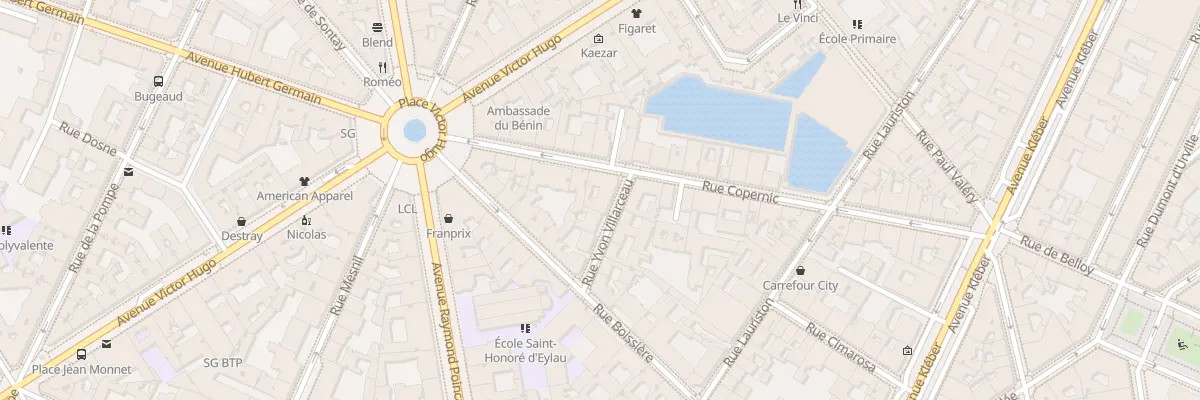 Plan du 39 Rue Copernic à Paris 16e Arrondissement