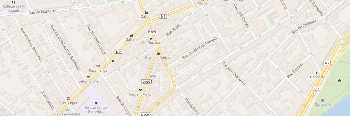 Plan du 3 Rue du Général Mangin à Asnières-sur-Seine