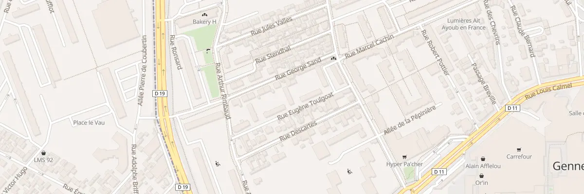 Plan du 2 Rue Eugène Toulgoat à Gennevilliers