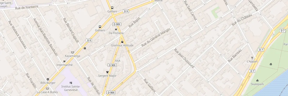 Plan du 6 Rue du Général Mangin à Asnières-sur-Seine