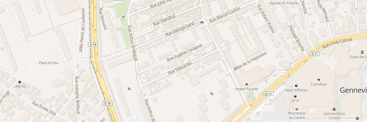 Plan du 20 Rue Descartes à Gennevilliers