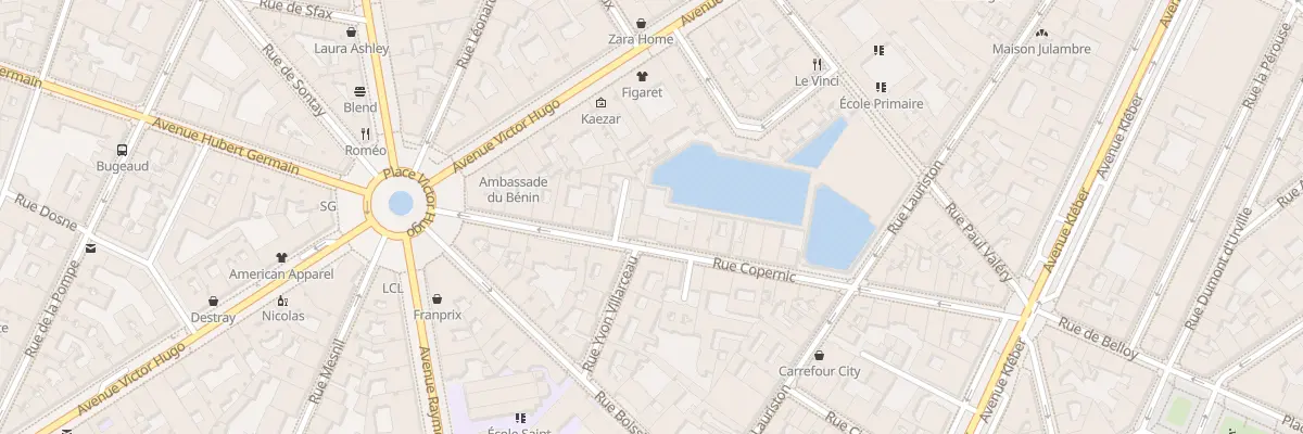 Plan du 36 Rue Copernic à Paris 16e Arrondissement