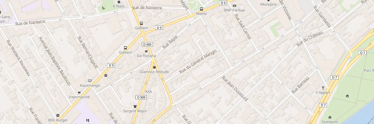 Plan du 9 Rue du Général Mangin à Asnières-sur-Seine