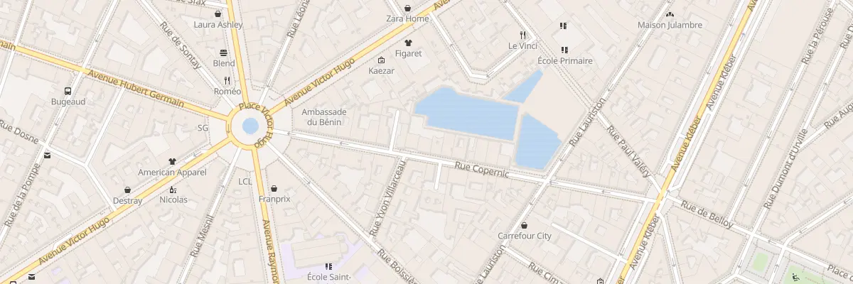 Plan du 34 Rue Copernic à Paris 16e Arrondissement