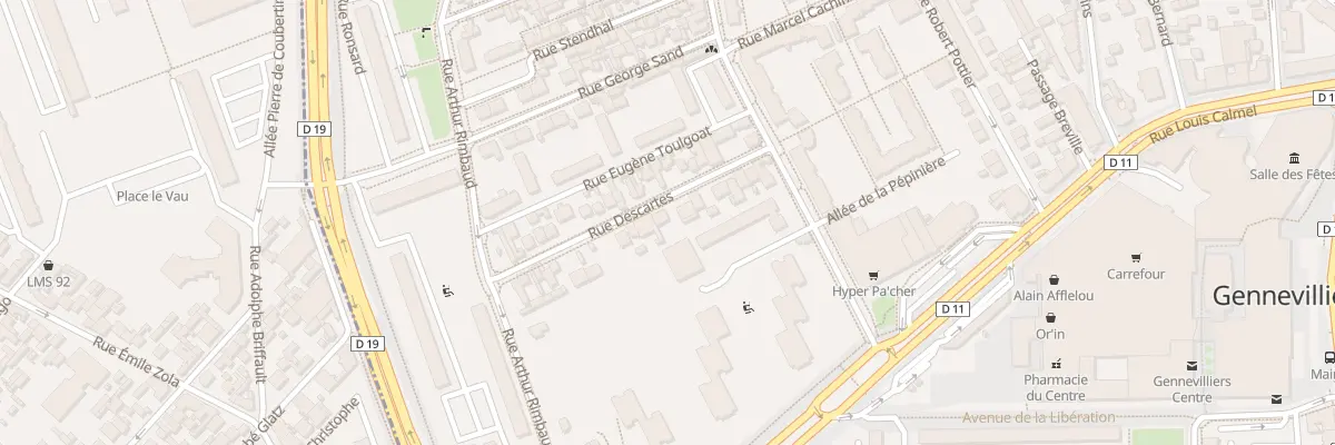 Plan du 19 Rue Descartes à Gennevilliers