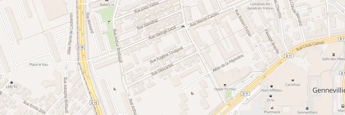 Plan du 14 Rue Descartes à Gennevilliers