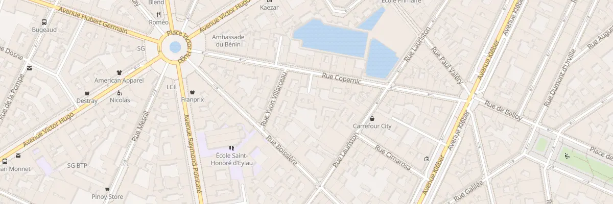 Plan du 31 Rue Copernic à Paris 16e Arrondissement