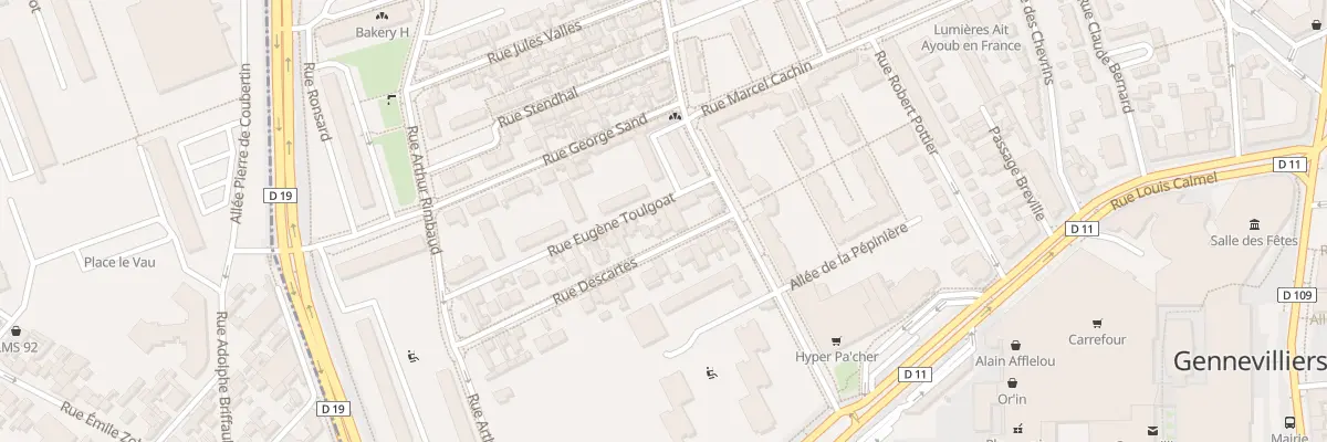 Plan du 8 Rue Descartes à Gennevilliers